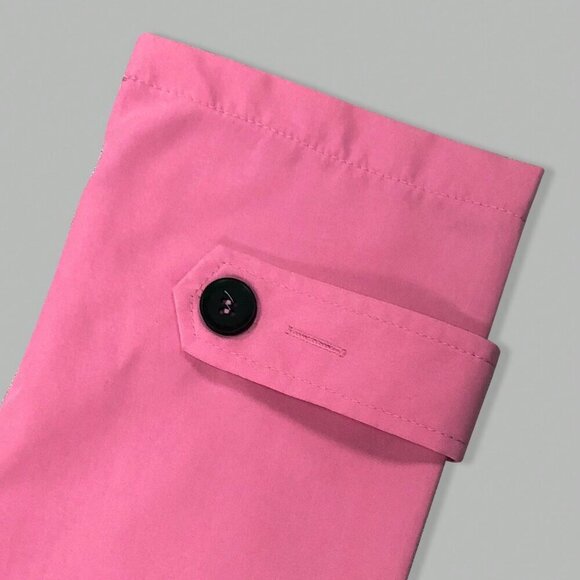 Pink Elegant Women's Long Button Windbreaker Coat - Picture 5 of 7